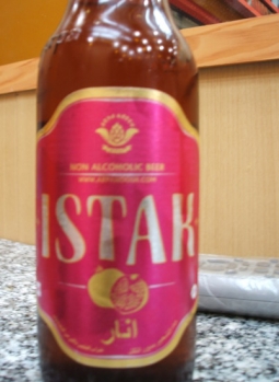 Iranian pomegranite flavour beer - note the 'non-alcoholic' bit, in really small writing. 